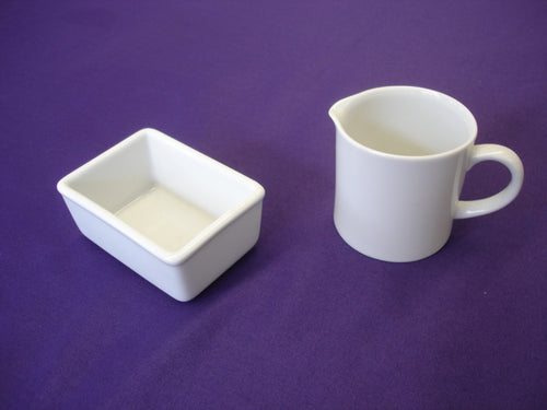 Cream and sugar set white