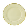 10 Wide Rim, Ivory w/Gold Band Dinner Plate